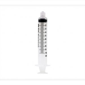 A 10 millilitre syringe