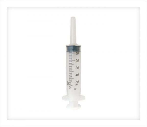 A 50 millilitre syringe