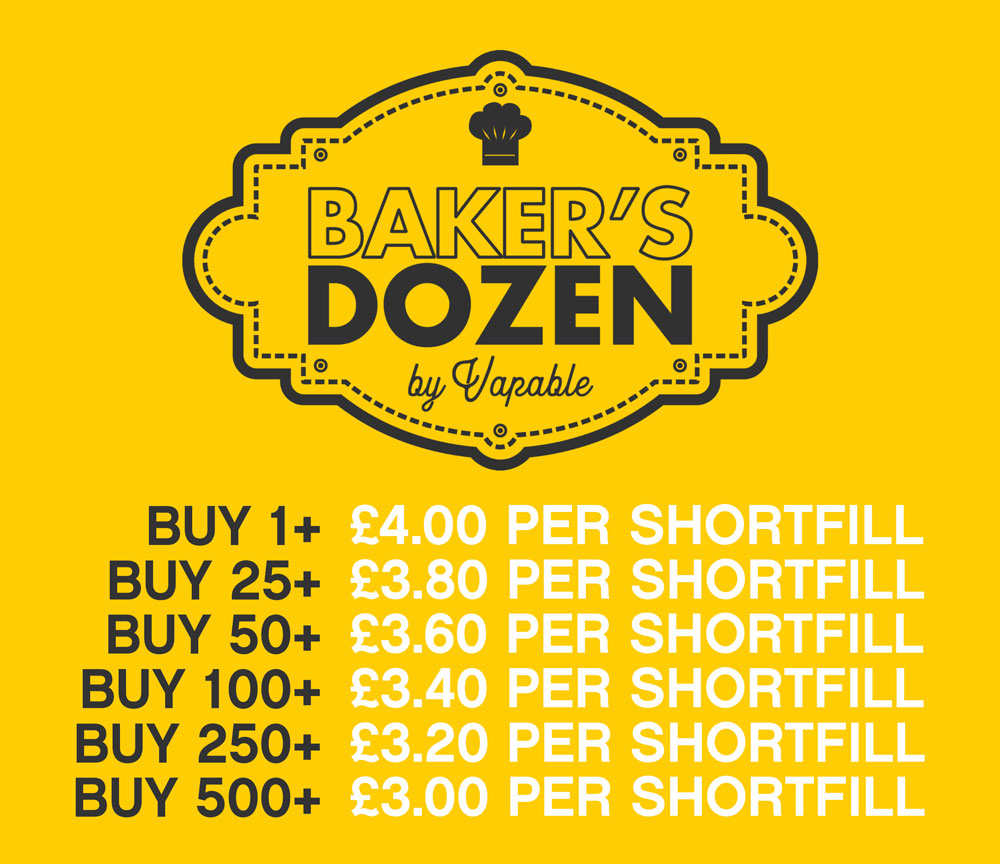 Baker's Dozen, Blueberry Crumble and Custard 50ml Shortfill E liquid Wholesale Wholesale Flavours